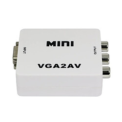 Universal Adaptateur VGA à AV RCA Mini 1080p Convertisseur avec audio VGA2AV CVBS + HDTV PC PS4 PS4 PS3 | Mini VGA | VGA à VGA à AV RCA 