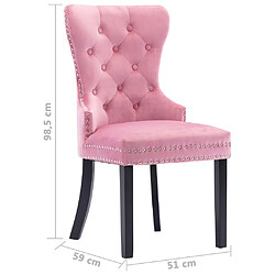 vidaXL Chaises à manger lot de 6 rose velours pas cher