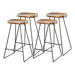 Avis Lisa Design Aradia - lot de quatre tabourets de bar - en bois massif d'acacia