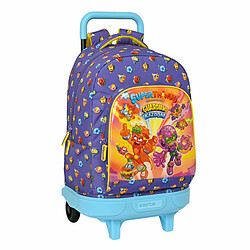 Cartable à roulettes SuperThings Guardians of Kazoom Violet Jaune (33 x 45 x 22 cm) 