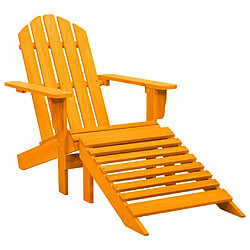 Maison Chic Chaise de jardin avec pouf - Fauteuil d'extérieur Adirondack Bois de sapin Orange -MN88132