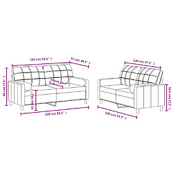 vidaXL Ensemble de canapés 2 pcs avec coussins crème tissu pas cher