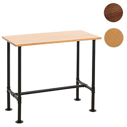 Mendler Table de bar HWC-N21, table de bar, table de bistrot, repose-pieds en métal industriel pin massif 108x120x61cm ~ naturel