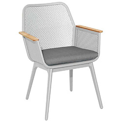 OCEO BY PROLOISIRS Fauteuil de jardin en aluminium monobloc Maestro blanc et graphite.