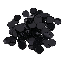 Avis 100x 25 Mm En Plastique Casino Jetons De Poker Bingo Marqueurs Jeton Jouet Cadeau Noir