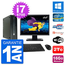 PC HP 600 G2 SFF Ecran 22" Intel i7-6700 RAM 16Go Disque Dur 2To Windows 10 Wifi · Occasion 