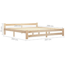 Acheter vidaXL Cadre de lit sans matelas bois massif de pin 200x200 cm