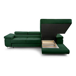 Acheter Bestmobilier Pablo - canapé d'angle droit - 6 places - convertible avec coffre et têtières réglables - en velours