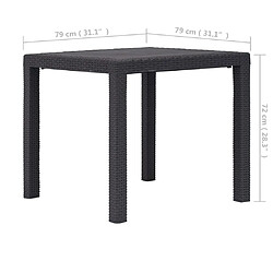 Acheter vidaXL Table de jardin Marron 79x79x72 cm Plastique Aspect de rotin