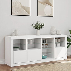 Avis Maison Chic Commode Buffet - Meuble de rangement avec lumières LED blanc 164x37x67 cm -GKD84500