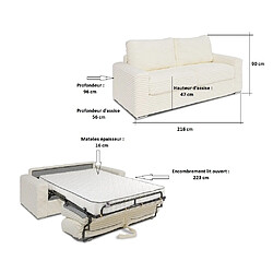 Avis Inside 75 Canapé convertible EXPRESS BILBAO couchage 160 cm matelas 16 cm velours ivoire