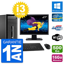 PC Tour HP 400 G1 Ecran 27" Intel i3-4130 RAM 16Go Disque 500Go Windows 10 Wifi · Occasion 