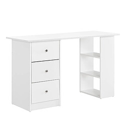 Helloshop26 Bureau table secrétaire poste de travail informatique plat de bois mélaminé blanc 120 x 49 x 72 cm 03_0001179 