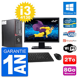 PC Fujitsu E720 DT Ecran 22" Intel i3-4130 RAM 8Go Disque 2To Windows 10 Wifi - Occasion