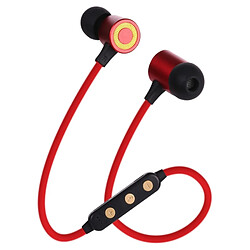 Wewoo Casque d'écoute Bluetooth V5.0 à absorption magnétique des sports portables Carte de support TF (Rouge)