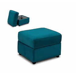 Inside 75 Pouf COFFRE DREAMER velours bleu turquoise 