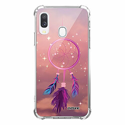 Evetane Coque Samsung Galaxy A40 silicone anti-choc souple angles renforcés transparente Coque Samsung Galaxy A40 Silicone antichocs Solides coins renforcés Protection Housse transparente Attrape rêve rose Evetane