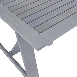 Avis vidaXL Table à dîner de jardin Gris 206x100x74 cm Bois d'acacia massif