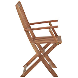 Acheter vidaXL Chaises pliables de jardin lot de 2 avec coussins Bois d'acacia