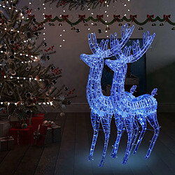 vidaXL Rennes de Noël XXL Acrylique 250 LED 2 pcs 180 cm Bleu 