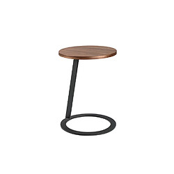 Angel Cerda Table d'angle en noyer et acier noir