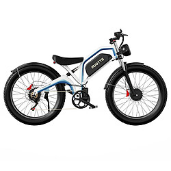 Vélo électrique DUOTTS N26, moteurs 750 W * 2, vitesse maximale de 55 km/h, pneus gonflables 26 * 4,0', batterie Samsung 48 V 20 Ah - Blanc Vélo électrique DUOTTS N26, moteurs 750 W * 2, vitesse maximale de 55 km/h, pneus gonflables 26 * 4,0', batterie Samsung 48 V 20 Ah, autonomie de 120 à 150 km, Shimano 7 vitesses, charge maximale de 200 kg - Blanc