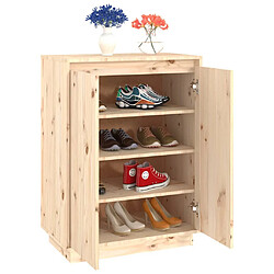 Avis vidaXL Armoire à chaussures 60x35x80 cm Bois de pin massif