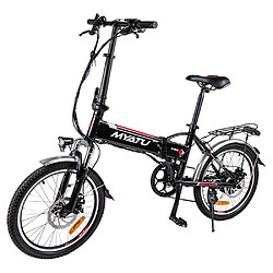 Vélo électrique Myatu MYT-20, moteur 250 W, batterie 36 V 10,4 Ah, pneu 20 pouces, vitesse maximale 25 km/h, autonomie 30-33 km - Noir 