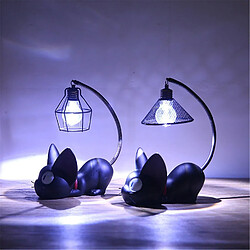 Universal Résine créative Kiki Chat Animaux Lumière, Accessoires Décoration Cadeaux Petits Chats Garderie Lampe Suction LED Lumière de nuit, (Noir) pas cher