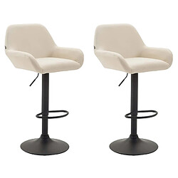 Non Lot de 2 tabourets de bar Braga simili cuir noir