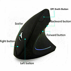 Universal Vertical Wireless Ergonomic Optical Mouse For PC Laptop Computer pas cher