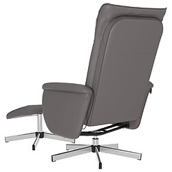 Maison Chic Fauteuil inclinable,Fauteuil luxe de relaxation de massage avec repose-pied gris similicuir -MN37792 pas cher