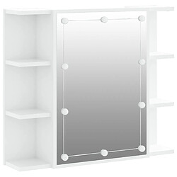 Helloshop26 Armoire à miroir avec led 70 x 16,5 x 60 cm blanc brillant 02_0006658