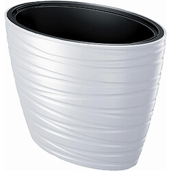 Pot de fleurs 56L avec insert Maze 2en1 ovale blanc 