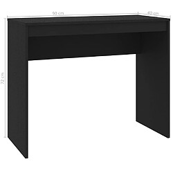 Maison Chic Bureau,Table de travail pour chambre Noir 90x40x72 cm Bois d'ingénierie -GKD60959