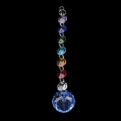 Cristal suspendu suncatcher arc-en-perles billes pendentif prismes bleu 20cm