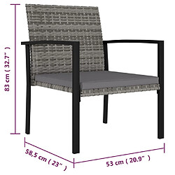 Maison Chic Lot de 2 Chaises de salle à manger de jardin - Fauteuil d'extérieur Résine tressée Gris -MN99838 pas cher