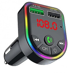 Universal Car Bluetooth MP3 Player FM Transmetteur Récepteur audio Double chargeur USB avec lumière ambiante