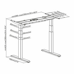 Avis Kimex Bureau motorisé assis-debout 150x75cm Plateau noyer/Pied gris, Connecté