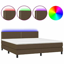 Sommier à lattes,Cadre à lattes de lit pour Adulte matelas et LED Marron foncé 180x200cm -MN77866