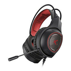 Casques avec Micro Gaming KSIX Drakkar USB LED Noir Rouge 