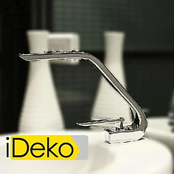 iDeko® Robinet Mitigeur lavabo salle de bain design moderne Laiton Céramique chrome IDK6101-11 avec flexibles