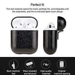 Acheter Wewoo Coque Ecouteurs sans fil Litchi Etui en silicone antichoc pour Apple AirPods 1/2 Noir