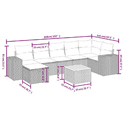 Avis vidaXL Salon de jardin avec coussins 8pcs mélange beige résine tressée