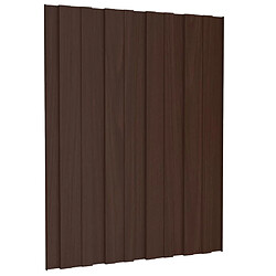 Avis vidaXL Panneaux de toiture 36 pcs Acier galvanisé Marron 60x45 cm