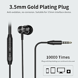 Wewoo Ecouteurs Basse Écouteur pour Téléphone 3.5mm Écouteurs intra-auriculaires en métal avec HD Mic pour xiaomi iPhone Samsung (M305 Blanc)