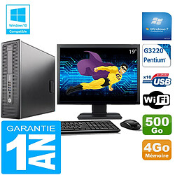 PC HP EliteDesk 800 G1 SFF Intel G3220 4 Go Disque 500 Go Wifi W7 Ecran 19" · Occasion 