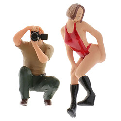 2pcs 1/64 Diorama de Model Figurine Miniature Ornements de Personnes pour Jouer - Scènes Photographie 1 64 figurines miniatures