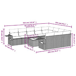 Avis vidaXL Salon de jardin 11 pcs avec coussins noir résine tressée