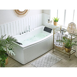 Beliani Baignoire balnéo blanche avec LED 173 x 82 cm MOOR